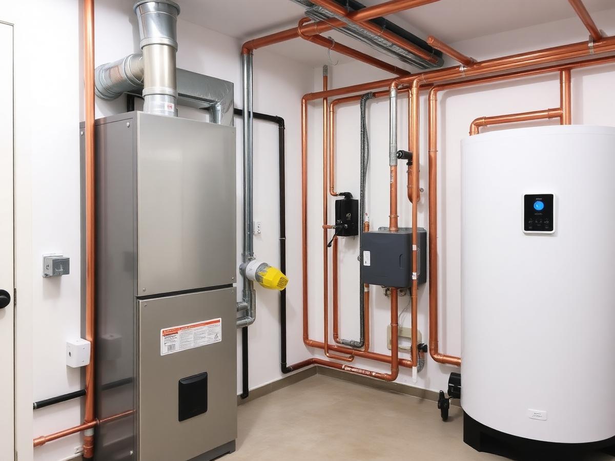 Modern furnace and boiler installation